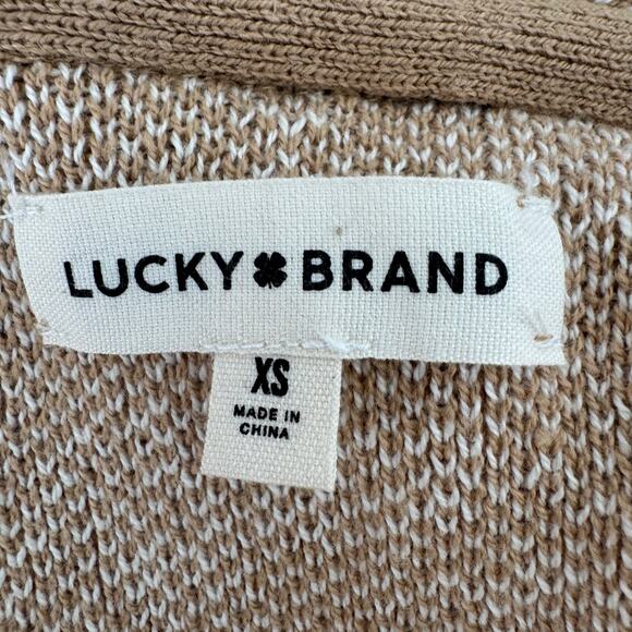 Lucky Brand Fringe Boho Western Shawl Collar Jacquard Knit Cardigan NWT XS - Picture 8 of 12